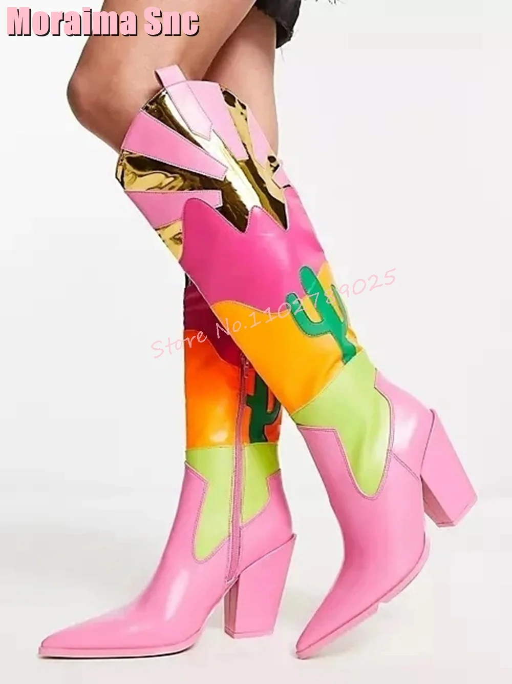 Ethnic Fashion Women - Bottes hauteur genou pour femmes, couleurs