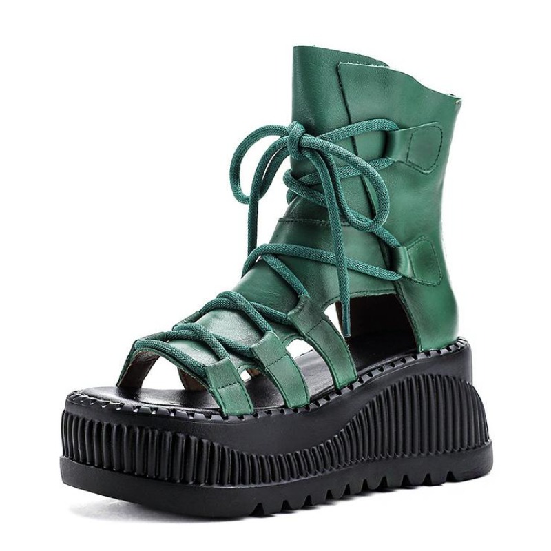 Ethnic Fashion Women - Bottines ethniques en cuir véritable de