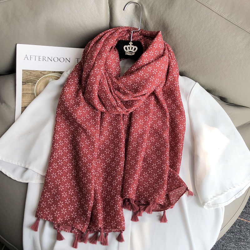 New Ethnic Fashion - Écharpe drapeau en lin de coton