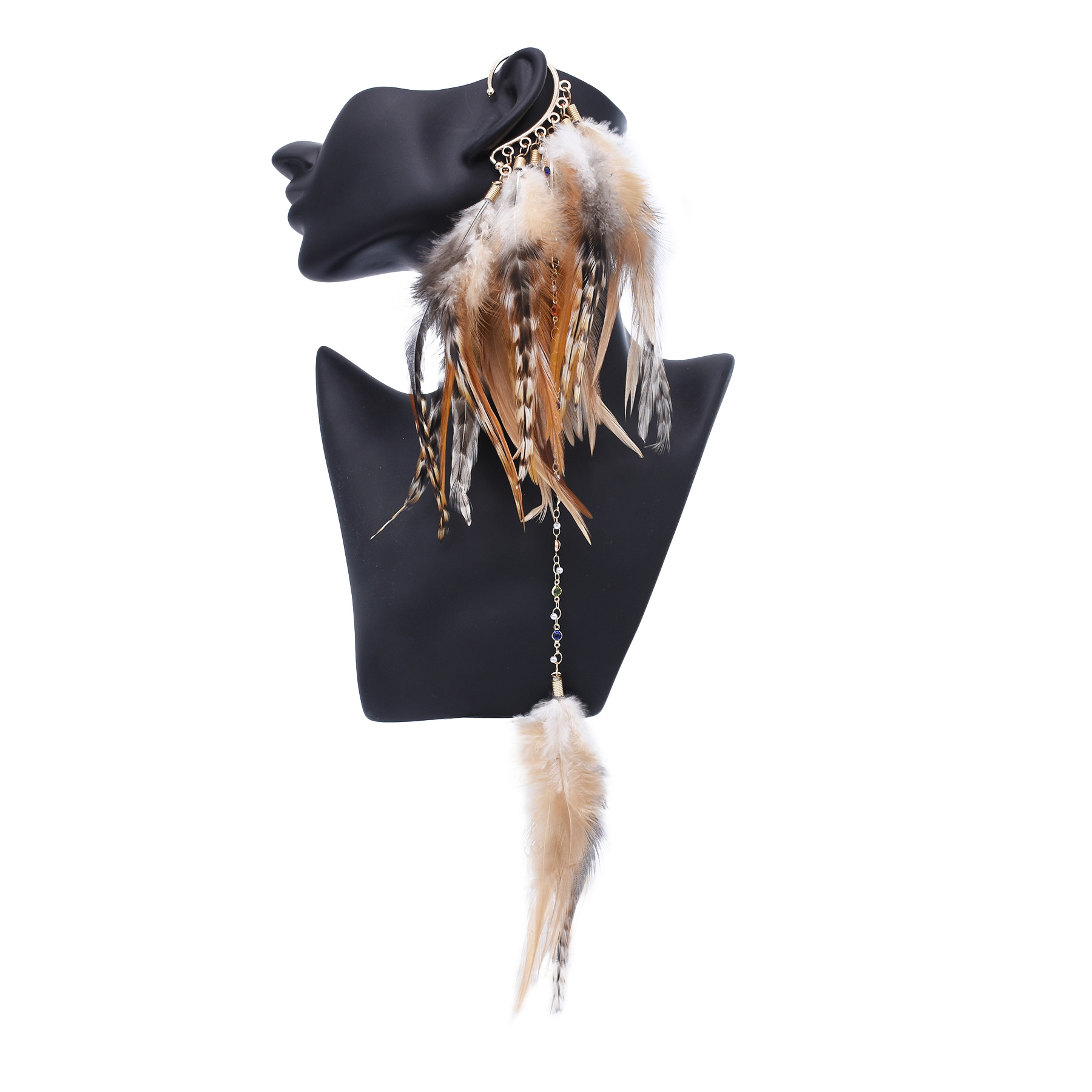 Ethnic Fashion India - Boucles d'oreilles en plumes de Style