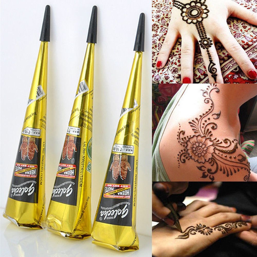 Ethnic Fashion India - Pâte de tatouage flash temporaire naturel,