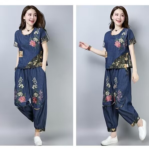 New Ethnic Fashion - Ensemble trois pièces décontracté pour femme
