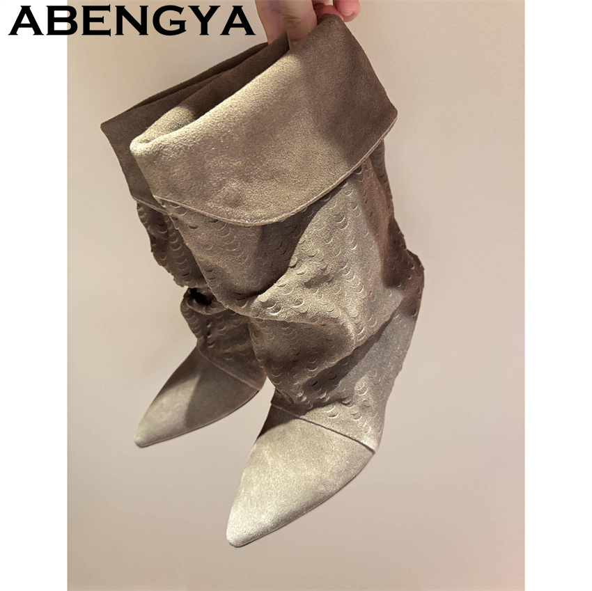 Bottines mi-mollet pour femme, - New Ethnic Fashion avis et prix