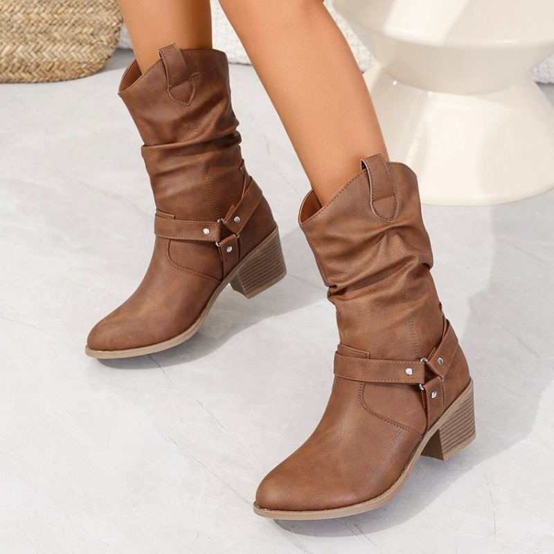 Femmes mi-mollet bottes rétro  - Ethnic Fashion Women avis et prix